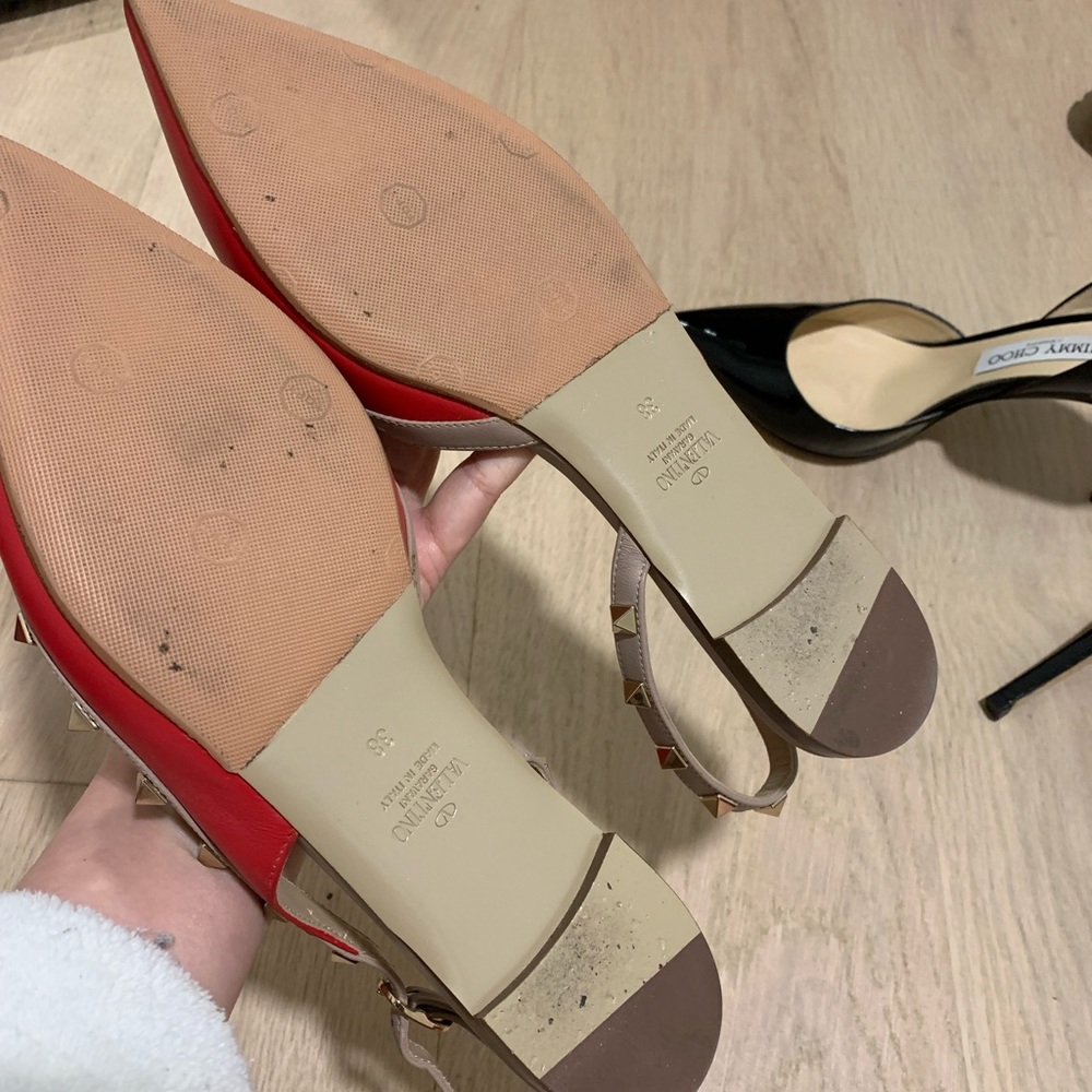 Red Valentino sling backs with gold studs size 38 - Picture 10 of 10